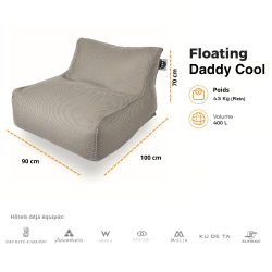 Fauteuil piscine XL flottant 100x90 cm orange – billes incluses (à remplir) – intérieur / extérieur (DC10090-6-SET)