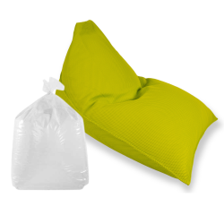 Soo Santaï Set Lazy Bro fauteuil poire + Polystyrène 140 x 120 x 90cm intérieur & extérieur, déhoussable et résistant aux UV, Vert
