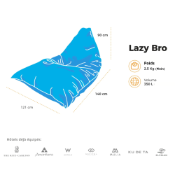 Pouf piscine XL flottant 140x120 cm bleu – billes incluses (à remplir) – intérieur / extérieur (LBF140120-4-SET)