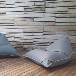 Soo Santaï Set Lazy Bro Indoor fauteuil poire + polystyrène 140 x 120 x 90cm intérieur déhoussable, avec poignées, Gris