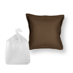 Soo Santaï Set Small Cushion Floating coussin flottant + polystyrène 45x45x25cm, résistant aux UV, Brun