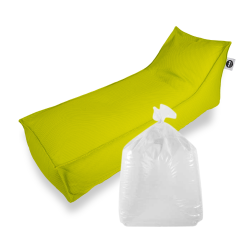 Soo Santaï Set Relax Sis chaise longue + polystyrène 160x70x35 intérieur & extérieur flottante, déhoussable et résistante aux UV, Vert