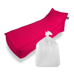 Soo Santaï Set Relax Sis chaise longue + polystyrène 160x70x35 intérieur & extérieur flottante, déhoussable et résistante aux UV, Rose