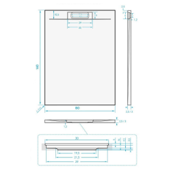  Fusion Receveur de douche 160x90cm en marbre coulé avec siphon, Blanc (SATFU16090BL-S)