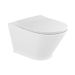 Pack WC Bâti-support avec Cuvette Roca The Gap fixations invisibles + Abattant  + Plaque blanc chromé (GebGapRimless-A)
