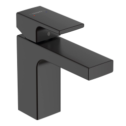 Hansgrohe Vernis Shape Lot de 2 mitigeurs de lavabo avec cartouche en céramique, tirette et vidage synthétique, noir mat (71594670-DUO)