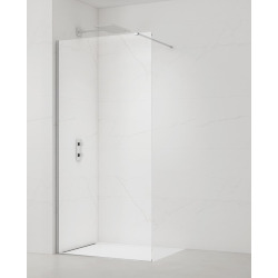 Walk-in 70x200cm Paroi en verre Crystal Glass® 8 mm anticalcaire, avec bras et profilés chrome brillant (SATBWI70PR)