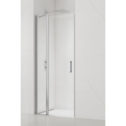 Fusion Porte de douche 80x195cm pivotante anticalcaire avec profilé chrome brillant (SATFUDP80NIKA-SET)