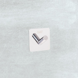 Patère murale adhésive en acier inoxydable, chrome brillant (HACEKNALEP1H)