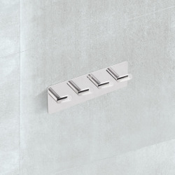 Patère murale adhésive quadruple crochets en acier inoxydable, chrome brillant (HACEKNALEP4H)