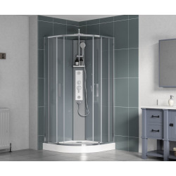 SATBOX Cabine 90x90cm quart de cercle chrome brillant (SATPROBOXS90CRT)