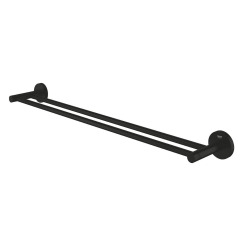 Start double barre porte serviettes en métal 65,4 cm et fixations cachées, noir mat (412032430)