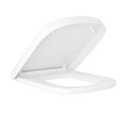 Euro Ceramic Abattant WC déclipsable Duroplast, charnières en acier inoxydable, blanc (G39331002)