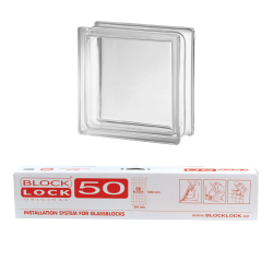 Kit de montage pour 20m2 avec 50 briques de verre, taille de la brique 19x19x8 cm, translucide mat (CL1908CM-2MG)