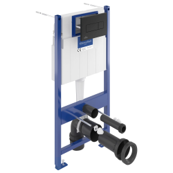  Pack WC Bâti sol mur Villeroy & Boch + WC SAT avec bidet thermostatique + Abattant SoftClose + Plaque noire (VCNSATCL4)