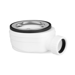 Alda Receveur de douche 90x90cm + Siphon Eslim90. Pierre de synthèse, gris mat (ALD15-9090G-S)