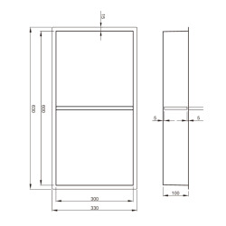 Timeless Niche de Douche à encastrer, Acier Inoxydable 304, 2 étagères, 60x30x10cm, Cuivre brossé PVD
