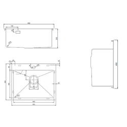  Timeless Évier de cuisine encastrable inox 304, 1 bac , 55x45x21 cm, Or brossé PVD