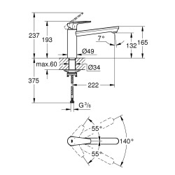 BauEdge mitigeur d’évier 1/2", chrome (G31693000)