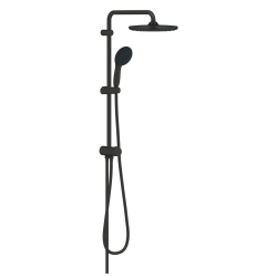 Grohe Colonne de douche avec inverseur manuel + Douche de tête 2 jets + Douchette 2 jets, noir mat (G266802431)