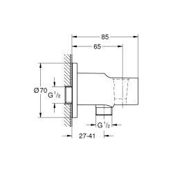 Vitalio Universal coude à encastrer avec support, noir mat (G269622431)