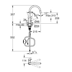 Start Curve mitigeur monocommande évier, chrome (G30562000)