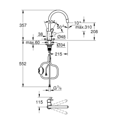  Start Flow mitigeur monocommande évier, chrome (G30569000)