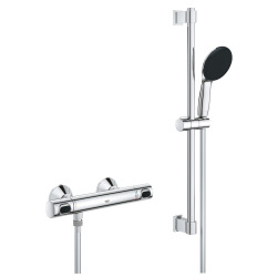 Precision Flow Set de douche avec mitigeur thermostatique + Douchette + Barre 60 cm, chrome (G34800001)