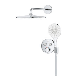 Precision SmartControl Set de douche encastrée façade thermostatique + Douche de tête + Douchette 3 jets, chrome (G34877000)
