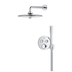 Precision SmartControl Set de douche encastrée avec façade thermostatique + Douche de tête + Douchette, chrome (G34878000)