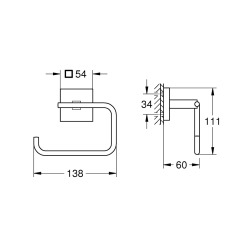 Start Cube porte-papier toilette mural, noir mat (G409782430)