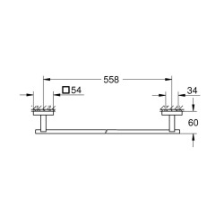 Start Cube barre porte-serviettes 60 cm, noir mat (G410892430)