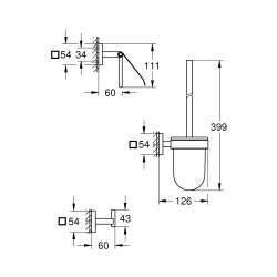 Start Cube set d’accessoires WC 3 en 1 avec fixations cachées, noir mat (G411232430)