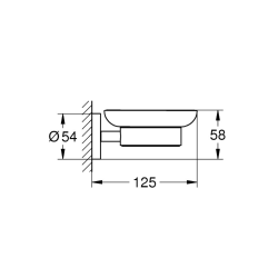 Start porte-savon mural en verre avec support et fixations cachées, noir mat (G411932430)