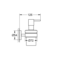 Start distributeur de savon 160 ml en verre avec support mural et fixations cachées, noir mat (G411952430)