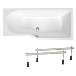 Vanda II Baignoire rectangulaire, 170x70cm orientation gauche et droite, en acrylique, avec pieds, Blanc (CP21000000-SET)
