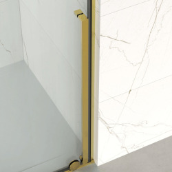 X-MOTION 110x200cm Paroi en verre coulissante Crystal Glass® 8 mm anticalcaire, avec bras et profilés Or brillant (SATBWIXM110Z)