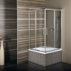 Carmen 90x90 cm baignoire d'angle gain de place 95 L en acrylique, avec pieds, orientation droite, blanc (29611-SET)