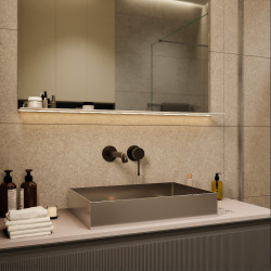 Timeless Vasque à poser en Acier inoxydable 304, 55x38x11cm sans trop-plein + Bonde, Chrome brossé