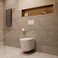 Ceramia Niche de Douche à encastrer, Acier Inoxydable 304, 120x28x10cm, Or brossé PVD