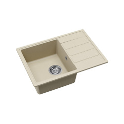 62x44 cm évier avec égouttoir réversible en Granite, à encastrer, jasmin (SATSINKGE2J)