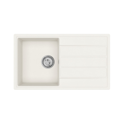 Swiss Aqua Technologies 76x44 cm évier avec égouttoir réversible en Granite, à encastrer, blanc (SATSINKGE3W)