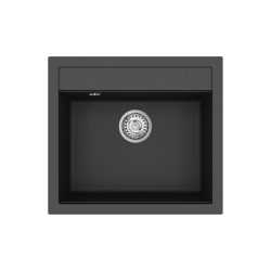 Swiss Aqua Technologies 56,5x51cm évier en Granite, à encastrer, noir (SATSINKGQQ100B)