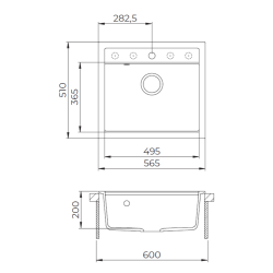 Swiss Aqua Technologies 56,5x51cm évier en Granite, à encastrer, blanc (SATSINKGQQ100W)