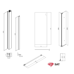 Walk-in 80x200cm Paroi et retour pivotant en verre Crystal Glass® 8 mm anticalcaire , avec bras et profilés chrome brillant (SAT