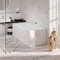 Villeroy & Boch Oberon 180x80cm Baignoire rectangulaire encastrable gauche et droite en Quaryl®, avec pieds, blanc  (UBQ180OBE2V-01)