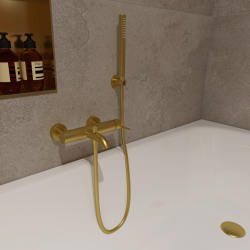 Aurum mitigeur bain/douche 150 mm, or brossé (SATBAUR222BG)