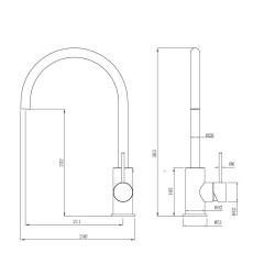  Aurum mitigeur évier à levier sur pied 36,3 cm avec bras pivotant, or brossé (SATBAUR280BG)