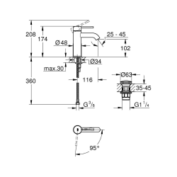  Essence mitigeur monocommande lavabo taille S, chrome (G23797001)