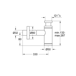  Siphon pour lavabo 1/4″, cuivre brossé (G28912DL0)